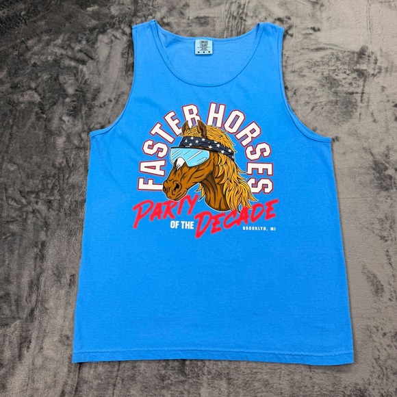 Comfort Colors Other - Faster Horses Party Of The Decade Tank Top Med Blue Country Music Festival